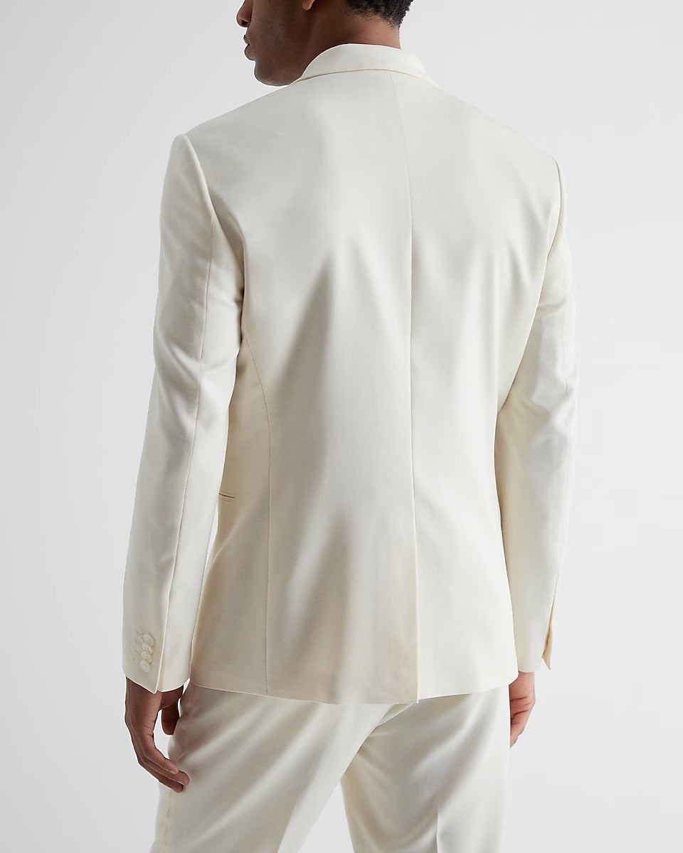 Mens White Double Breasted Tuxedo Suit