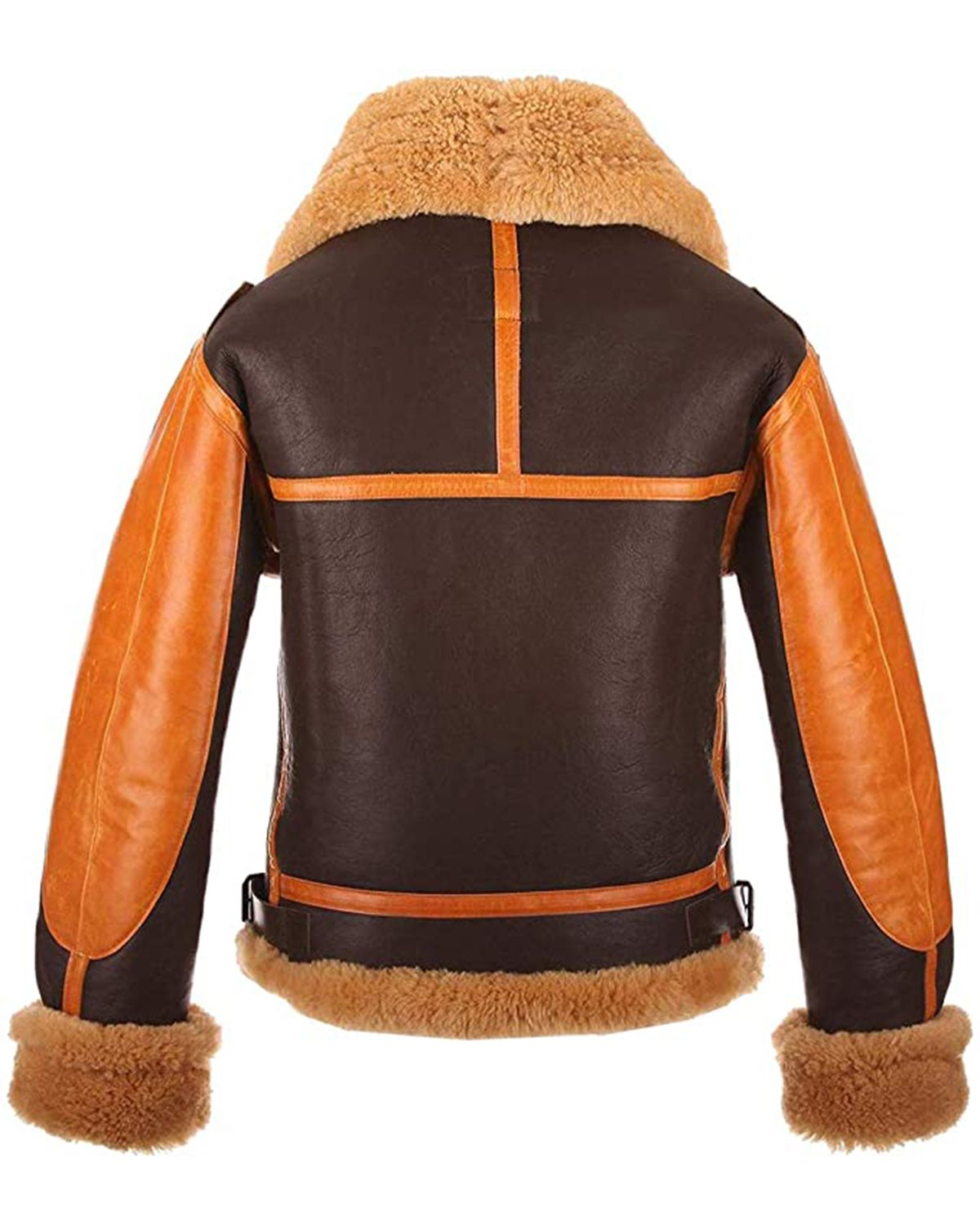 MotorCycleJackets Jackets Men's Choco Aviator Real Sheepskin Leather Jacket