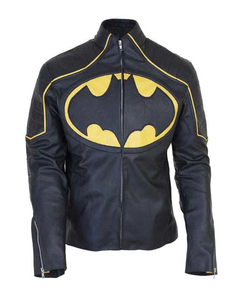 MotorCycleJackets Batman Black & Yellow Motorcycle Leather Jacket