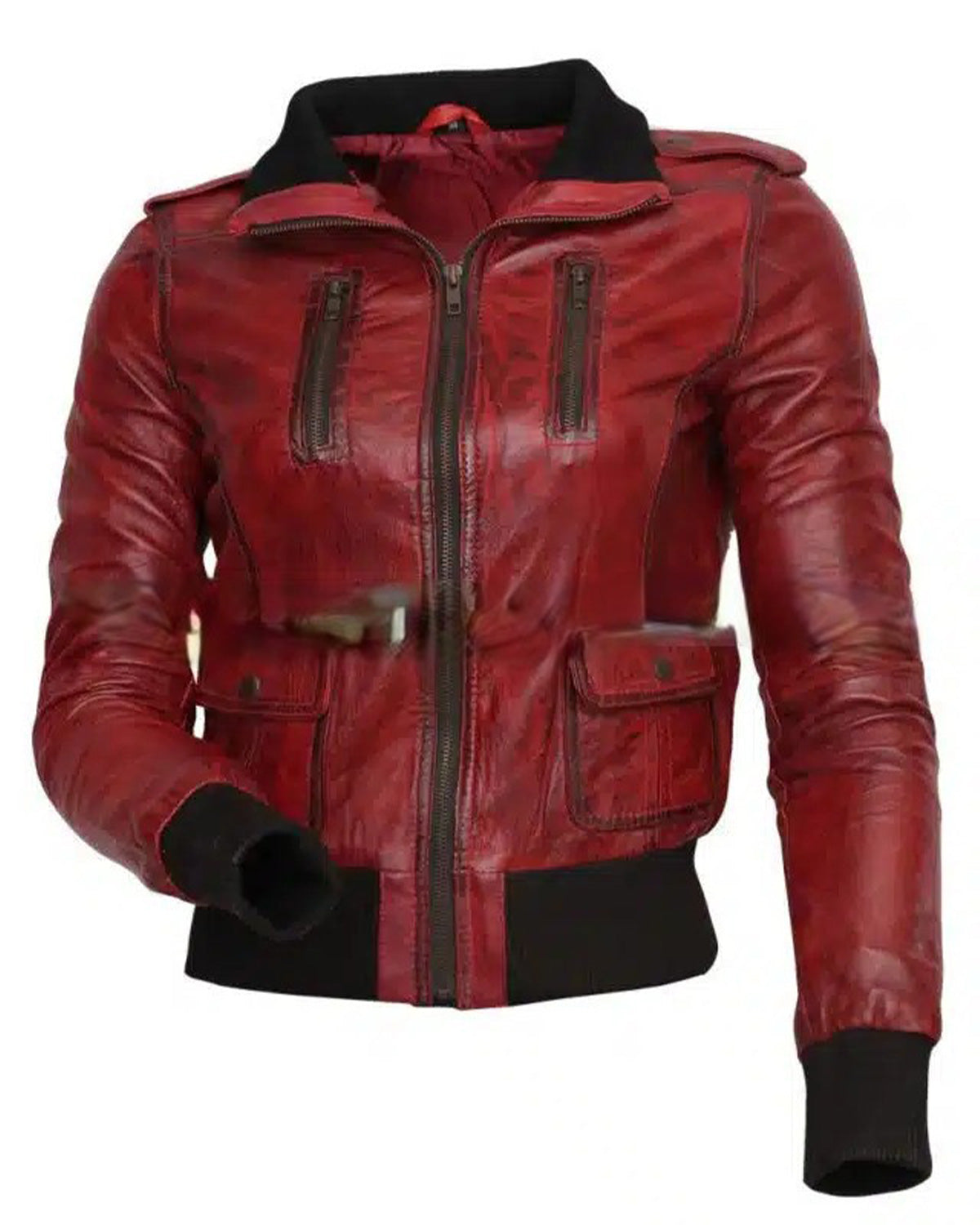 MotorCycleJackets Designer Waxed Women Motorbike Leather Jacket