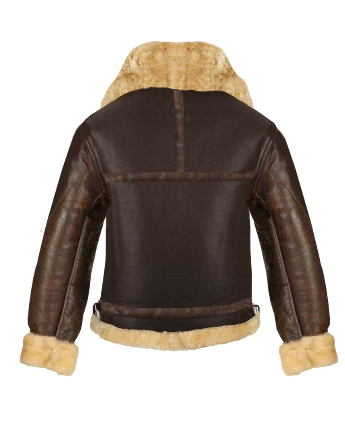 MotorCycleJackets Jackets Men's Choco Aviator Real Sheepskin Leather Jacket