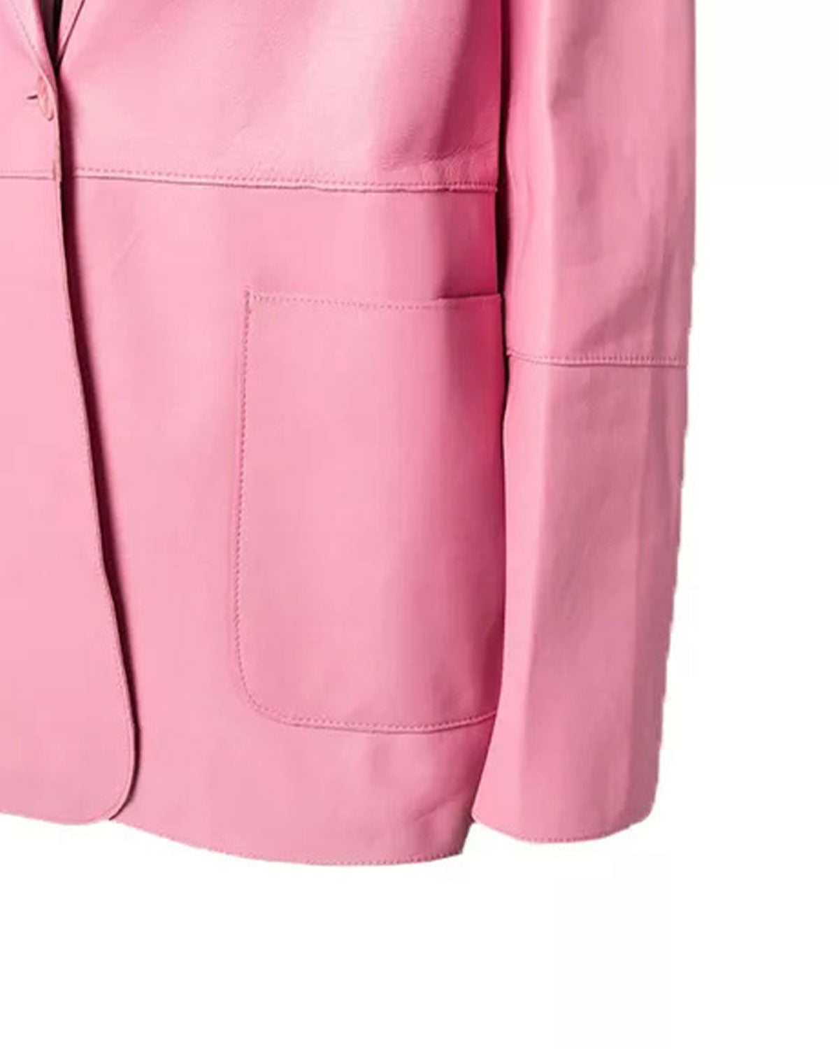 MotorCycleJackets Pink Leather Blazer Womens