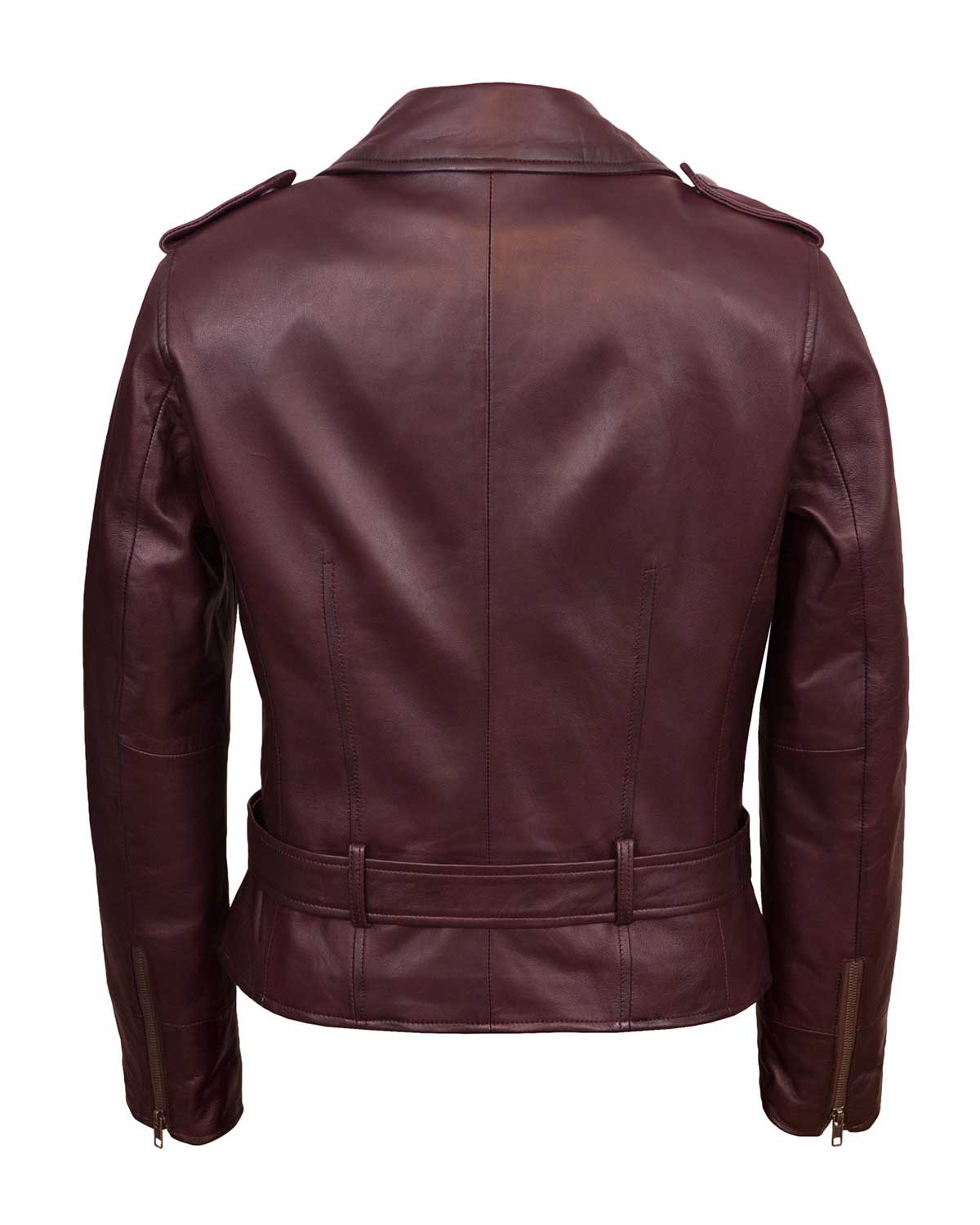 Women’s Biker Burgundy Leather Jacket