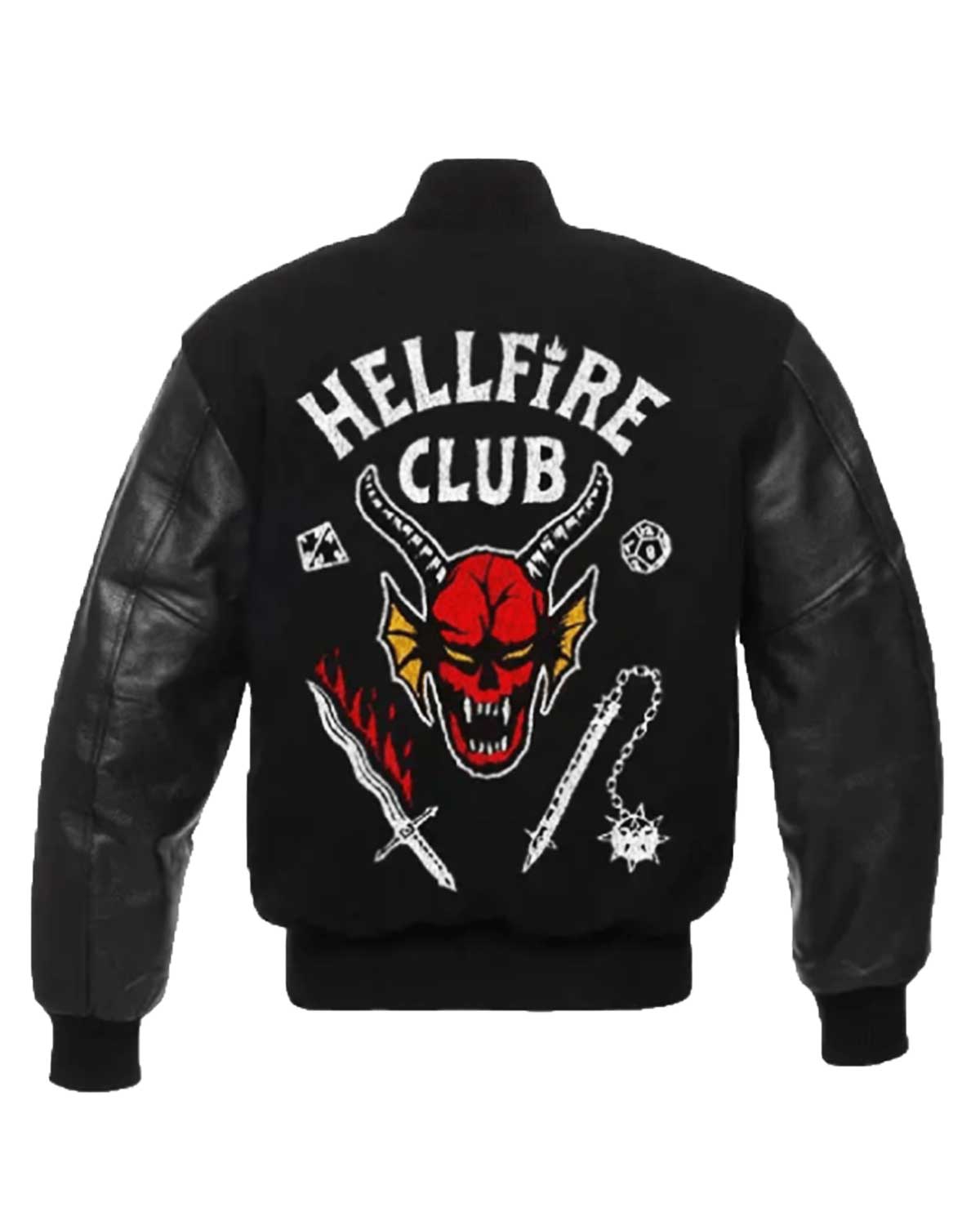 MotorCycleJackets Stranger Things Hellfire Club Black Varsity Jacket