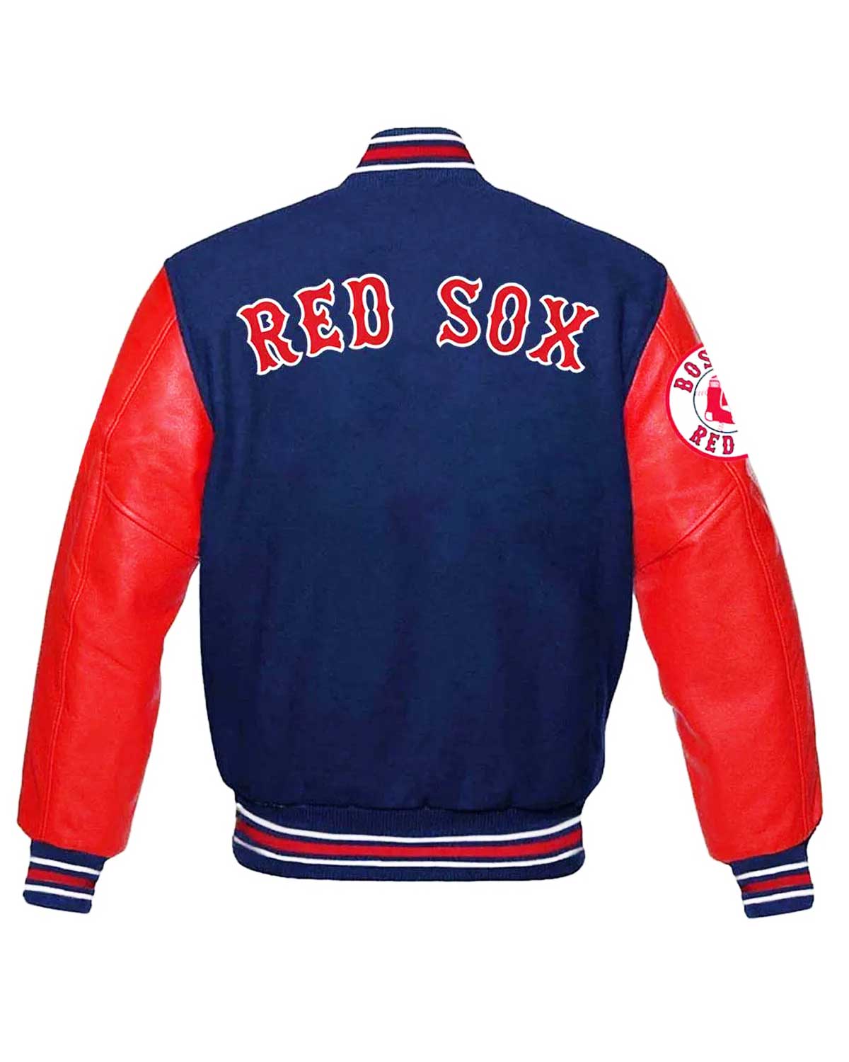 MotorCycleJackets Boston Red Sox Letterman Red and Blue Jacket