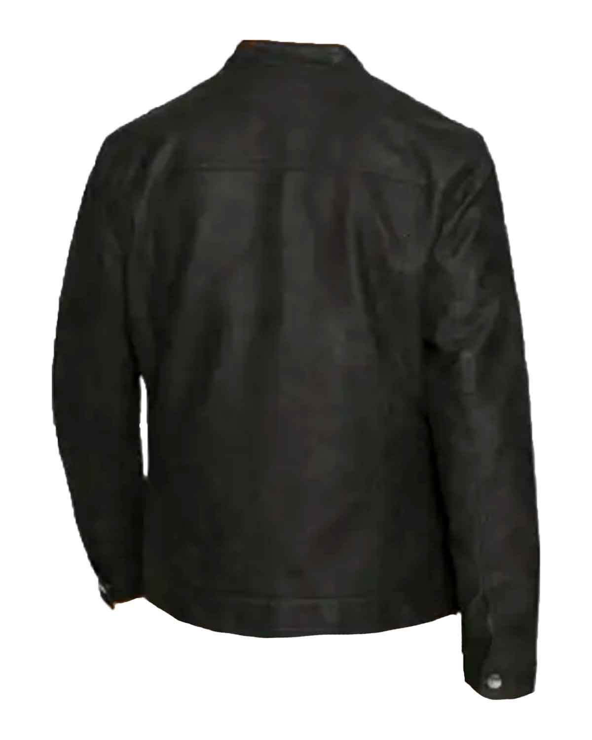 Mens Black Classic Faux Leather Biker Jacket
