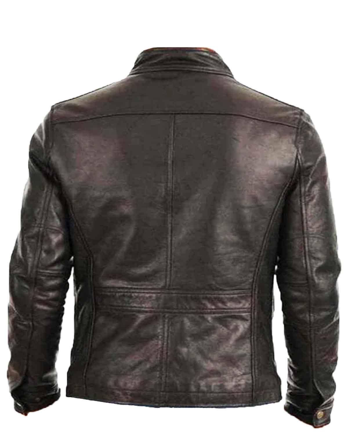 MotorCycleJackets Men's Four Pocket Black Leather Jacket