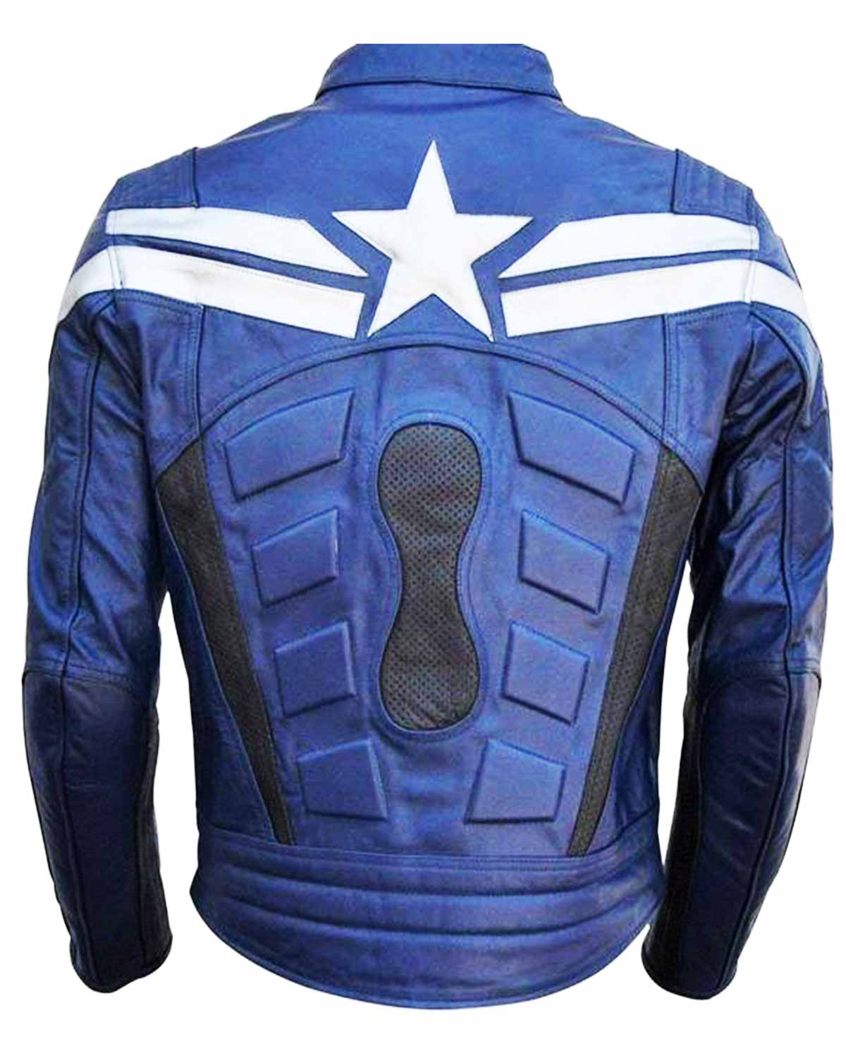 MotorCycleJackets Chris Evans Captain America The Winter Soldier Blue Jacket