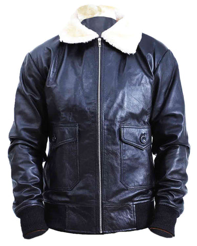 MotorCycleJackets Men's Flight Aviator Bomber Leather Jacket