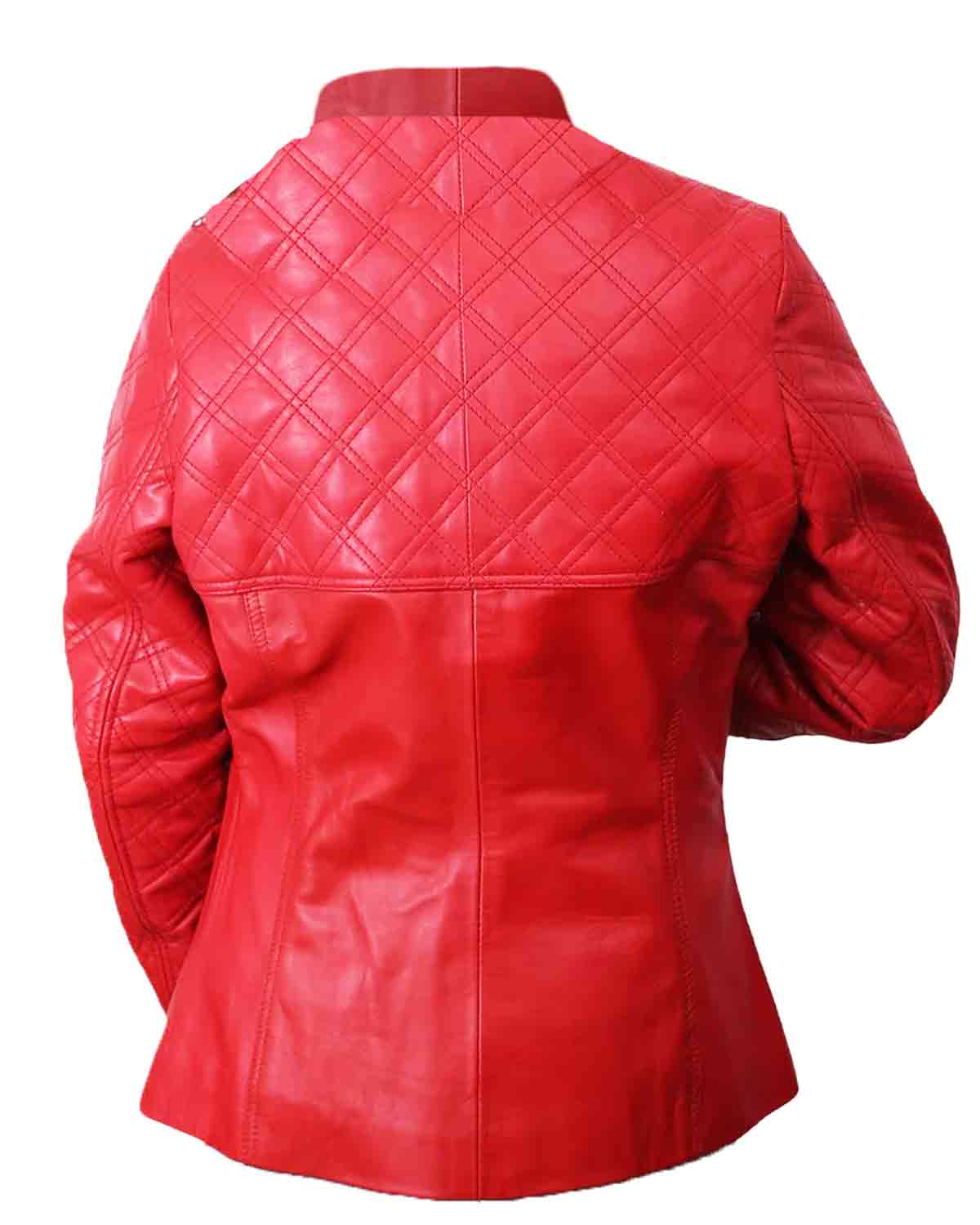 MotorCycleJackets Women Motorcycle Quilted Valentines Red Jacket