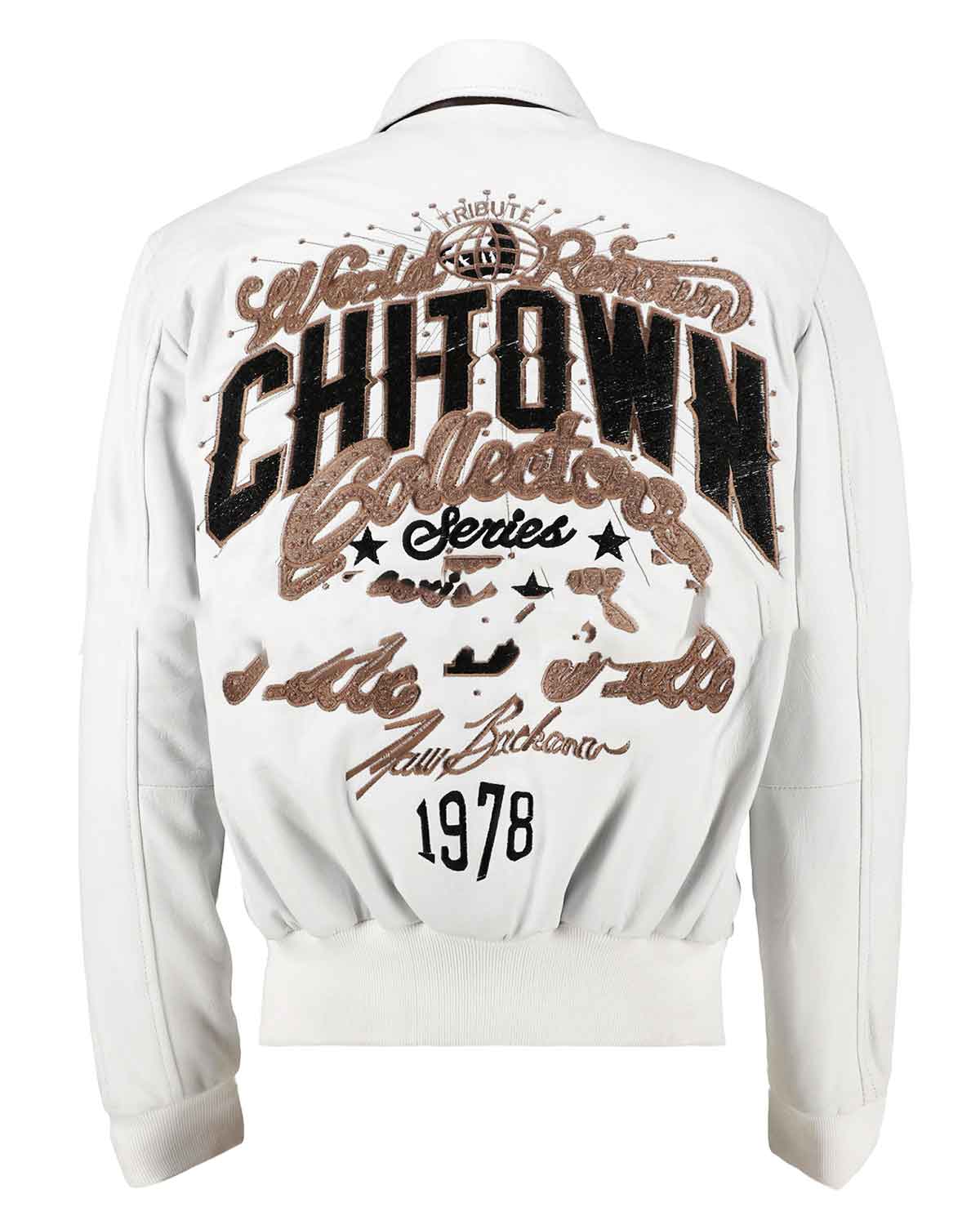 MotorCycleJackets Chi-Town White Leather Jacket