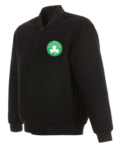 MotorCycleJackets Boston Celtics Varsity Wool Black Jacket