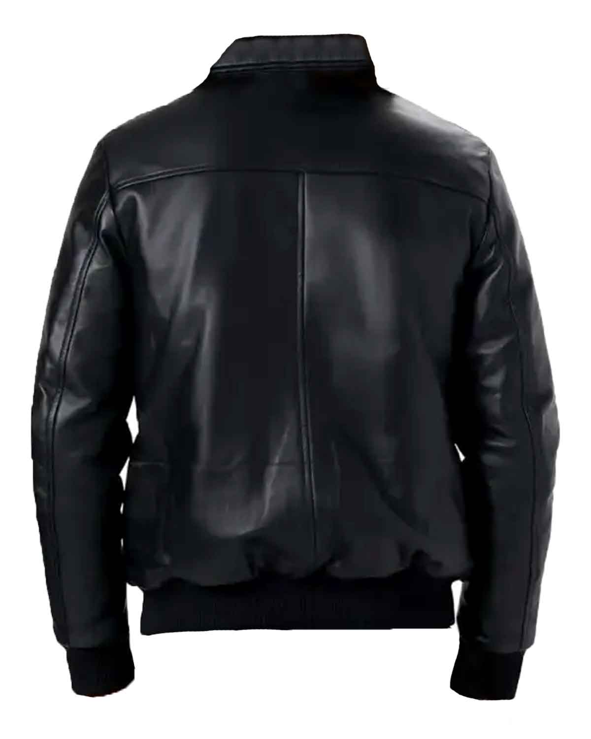 MotorCycleJackets Men’s Black Bomber Style Leather Jacket