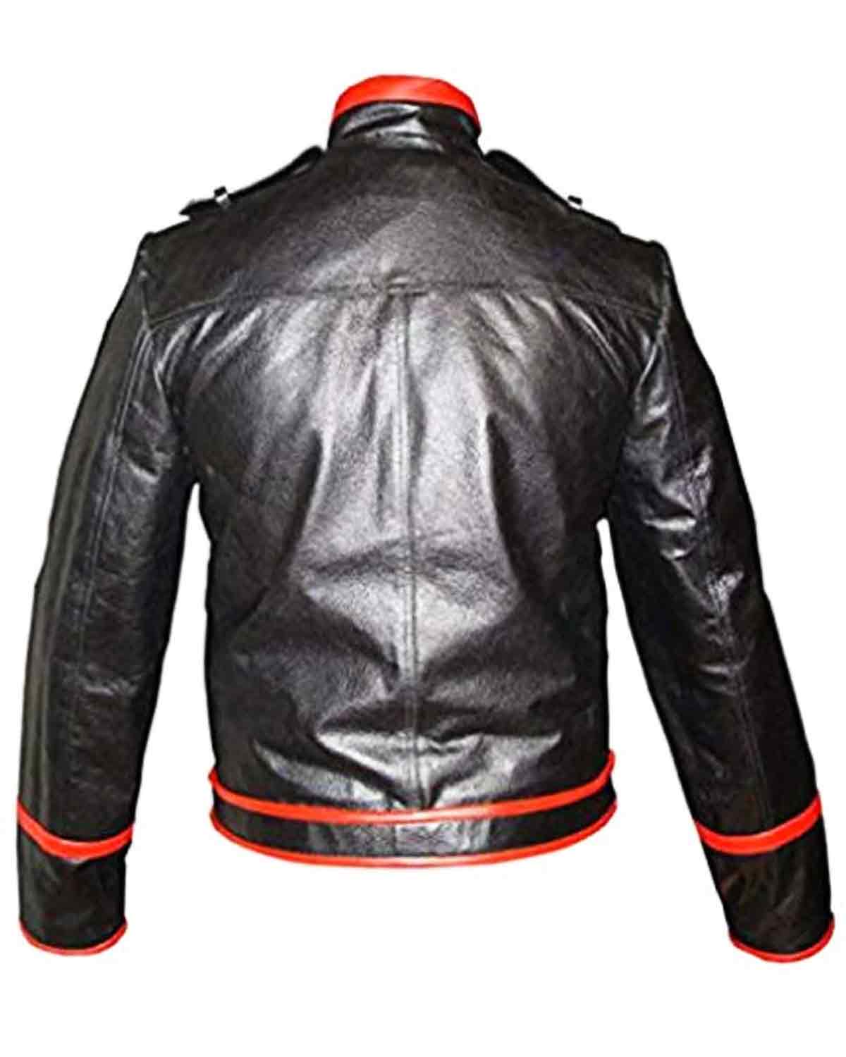 MotorCycleJackets Freddie Mercury Military Concert Black & Red Leather Jacket