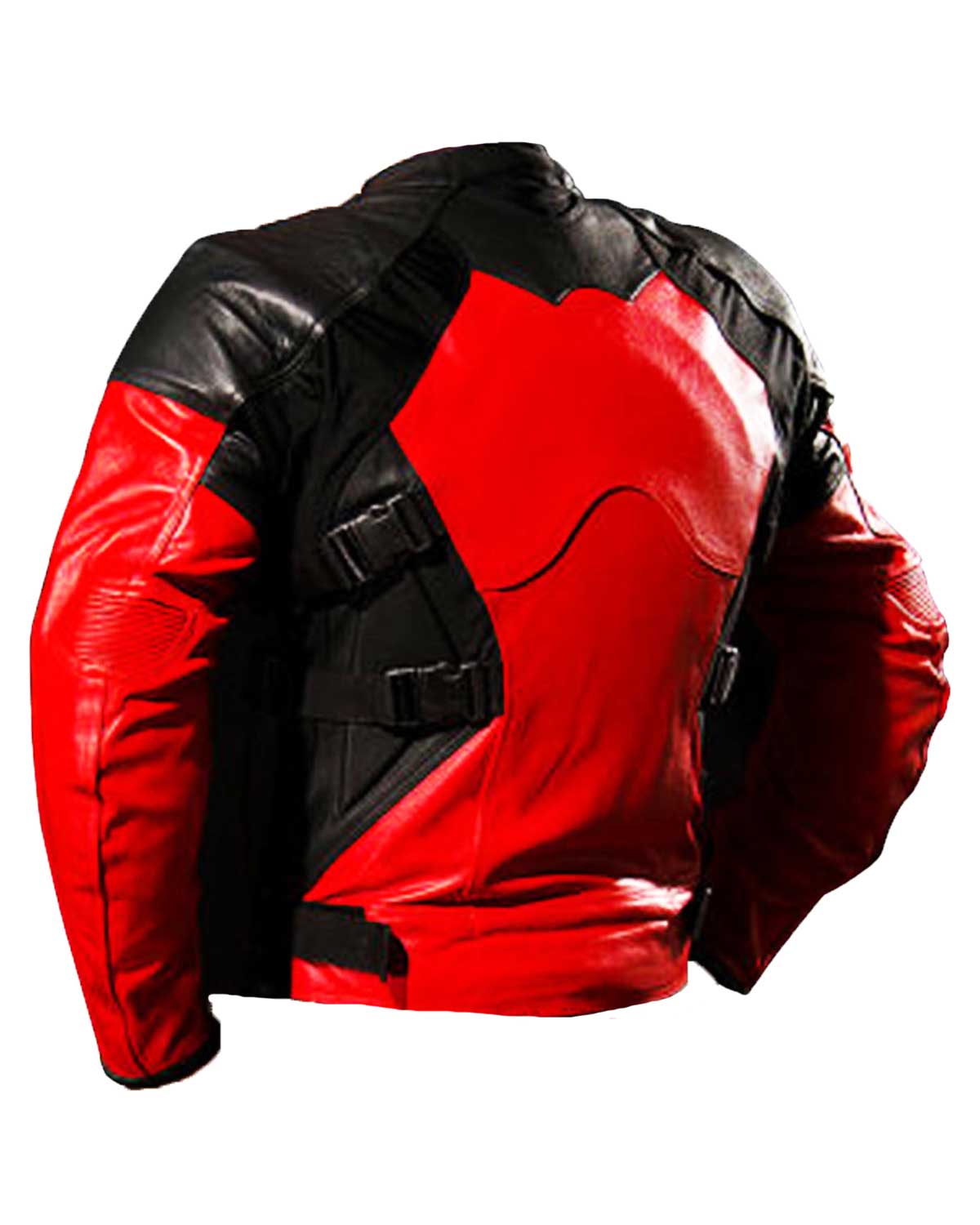 Armored Red and Black Deadpool Biker Jacket