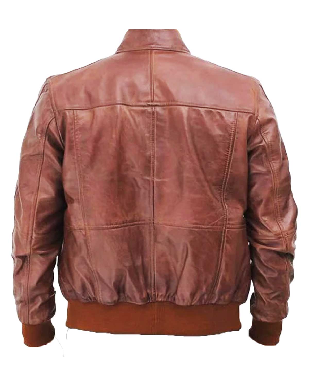 MotorCycleJackets Steven Men's Dark Brown Bomber Distressed Leather Jacket