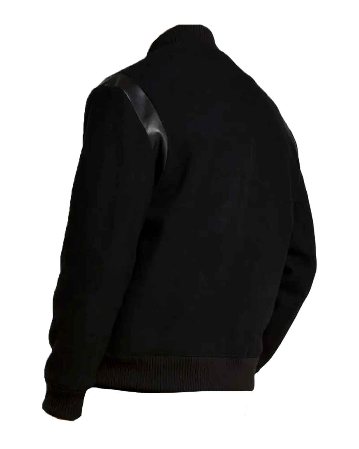 MotorCycleJackets Men’s Classic Black Varsity Jacket