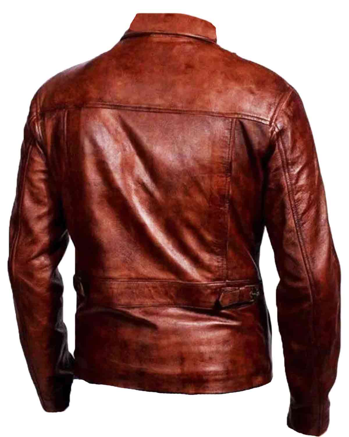 MotorCycleJackets Men's Brown Distressed Leather Jacket
