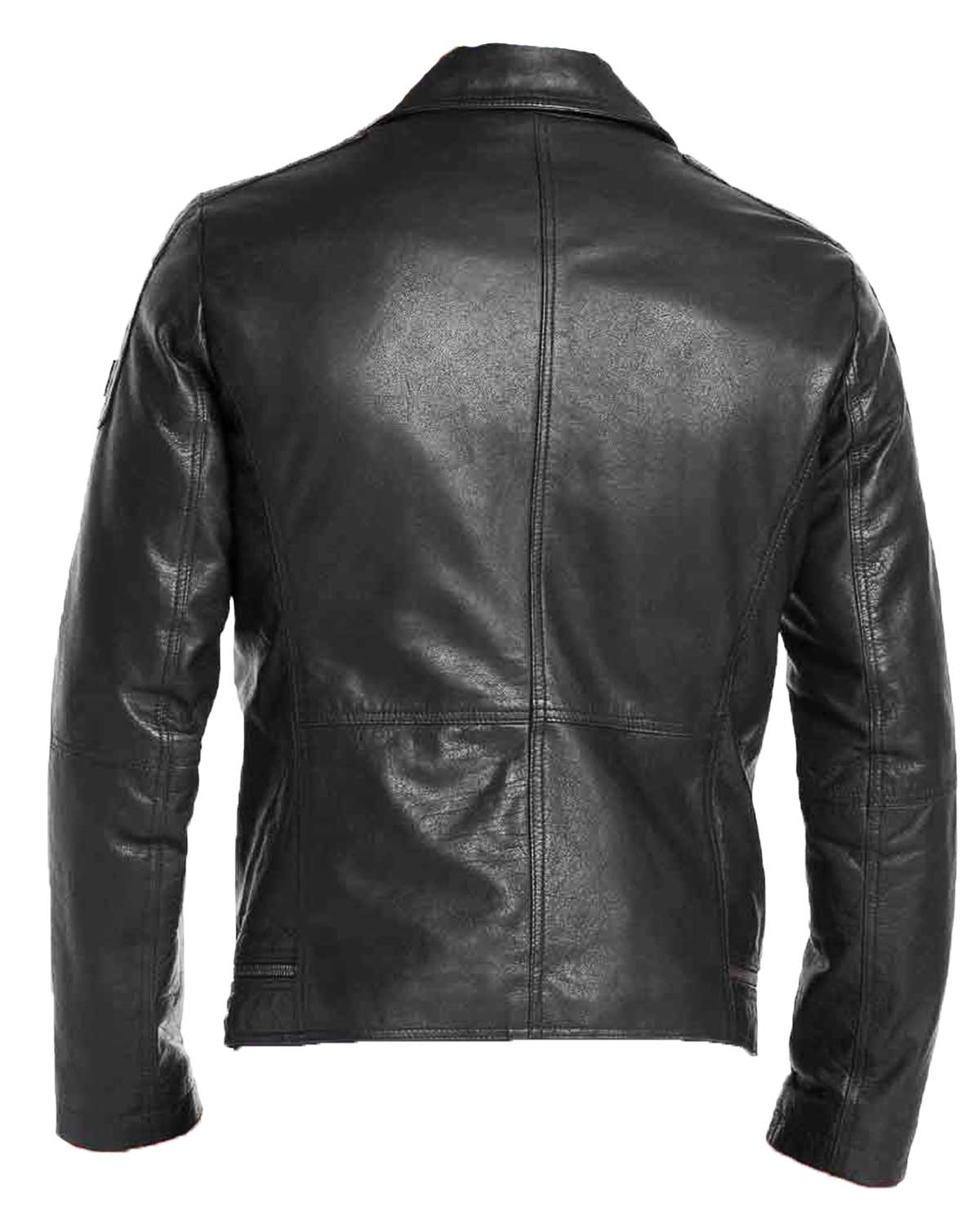 MotorCycleJackets Mens Asymmetrical Black Leather Motorcycle Jacket