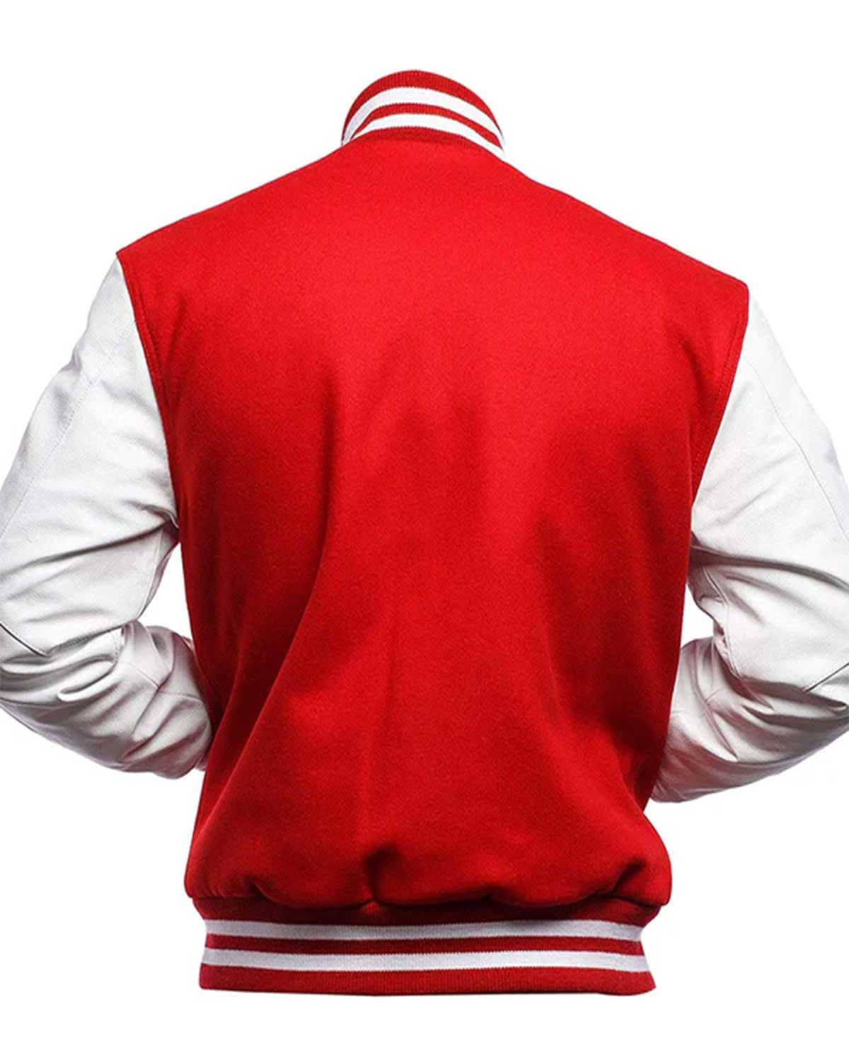 MotorCycleJackets Red and White Baseball Jacket