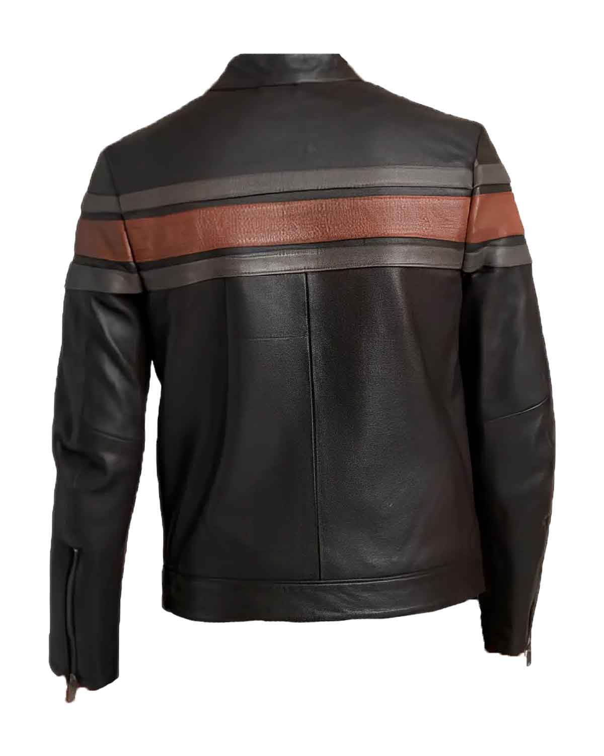 MotorCycleJackets Men’s Pattern Cafe Racer Leather Jacket