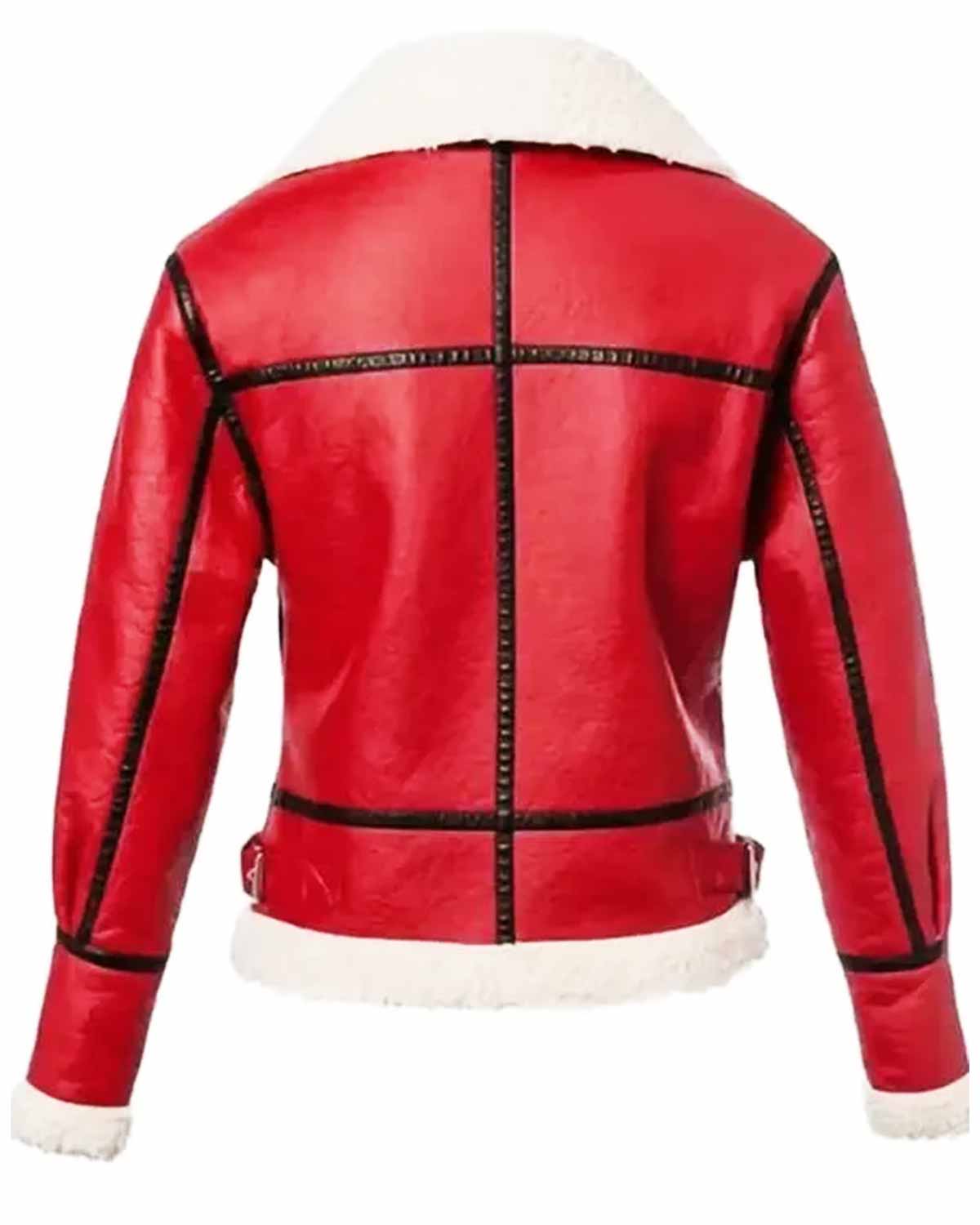 MotorCycleJackets Christmas Womens Red Leather Jacket