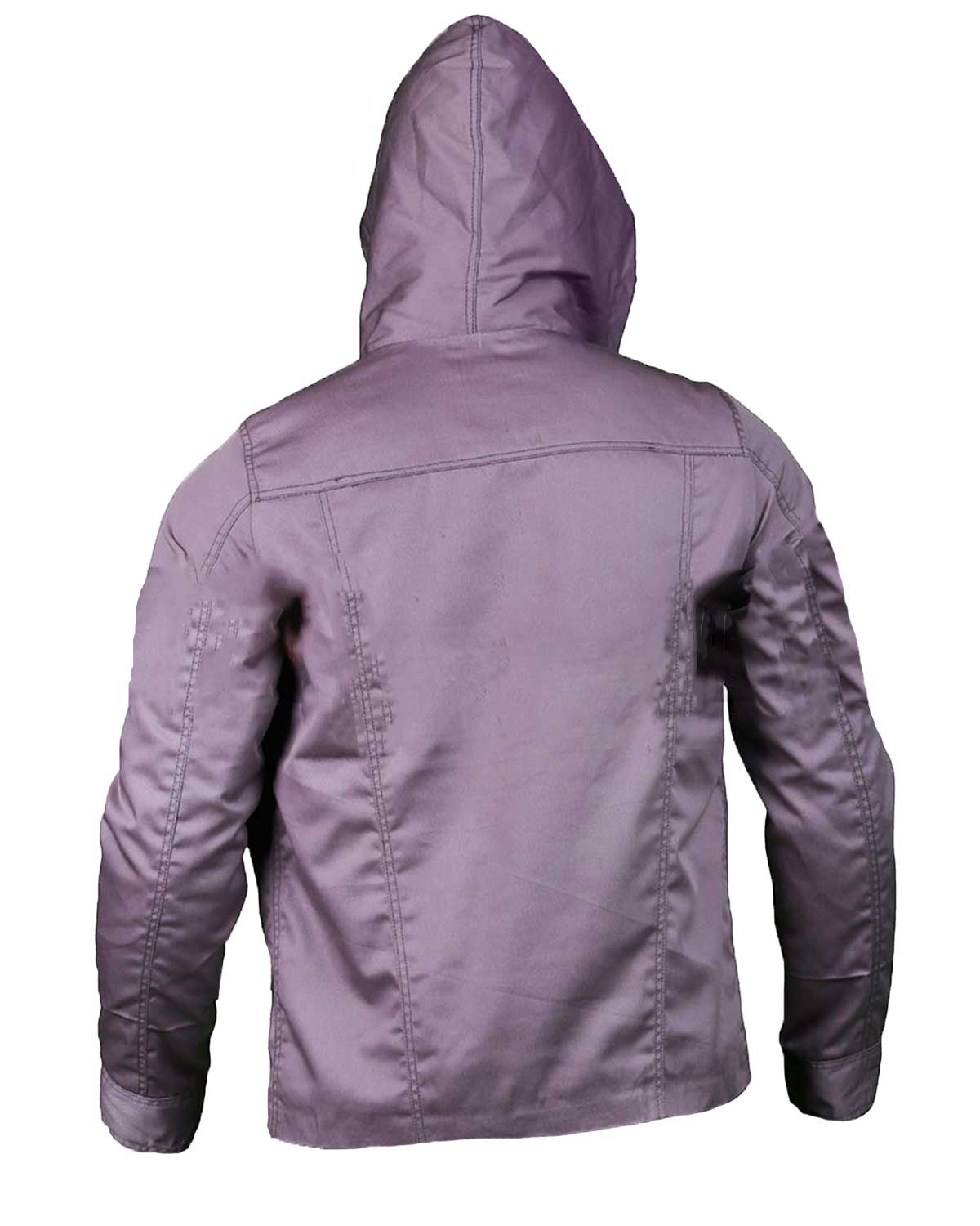 MotorCycleJackets Amy Bendix The Punisher Purple Hooded Jacket