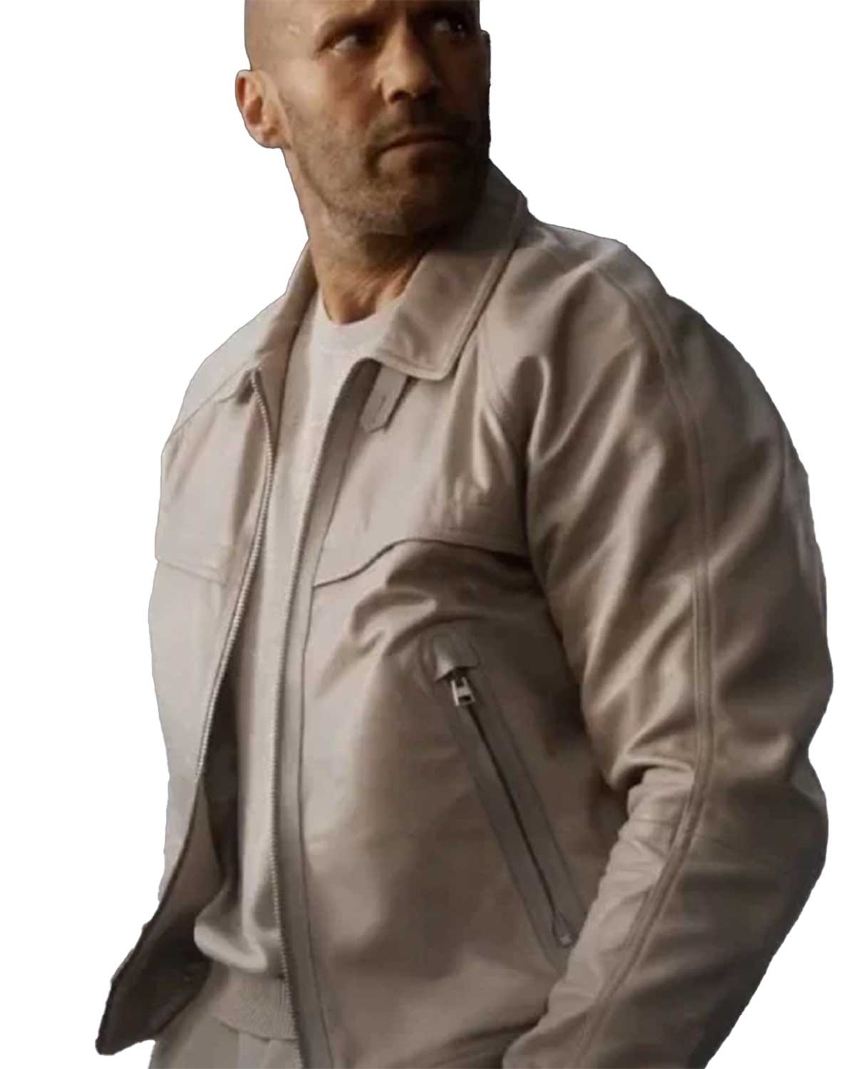 MotorCycleJackets Fast X 2023 Deckard Shaw Beige Jacket