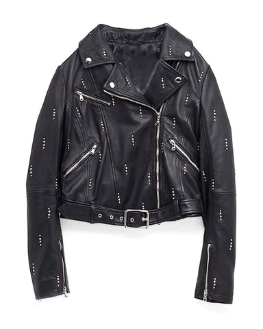 Dua Lipa Biker Belted Leather Jacket