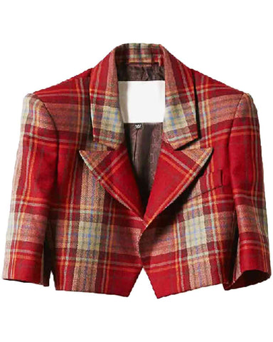 MotorCycleJackets Emily Cooper Emily In Paris Red Plaid Jacket