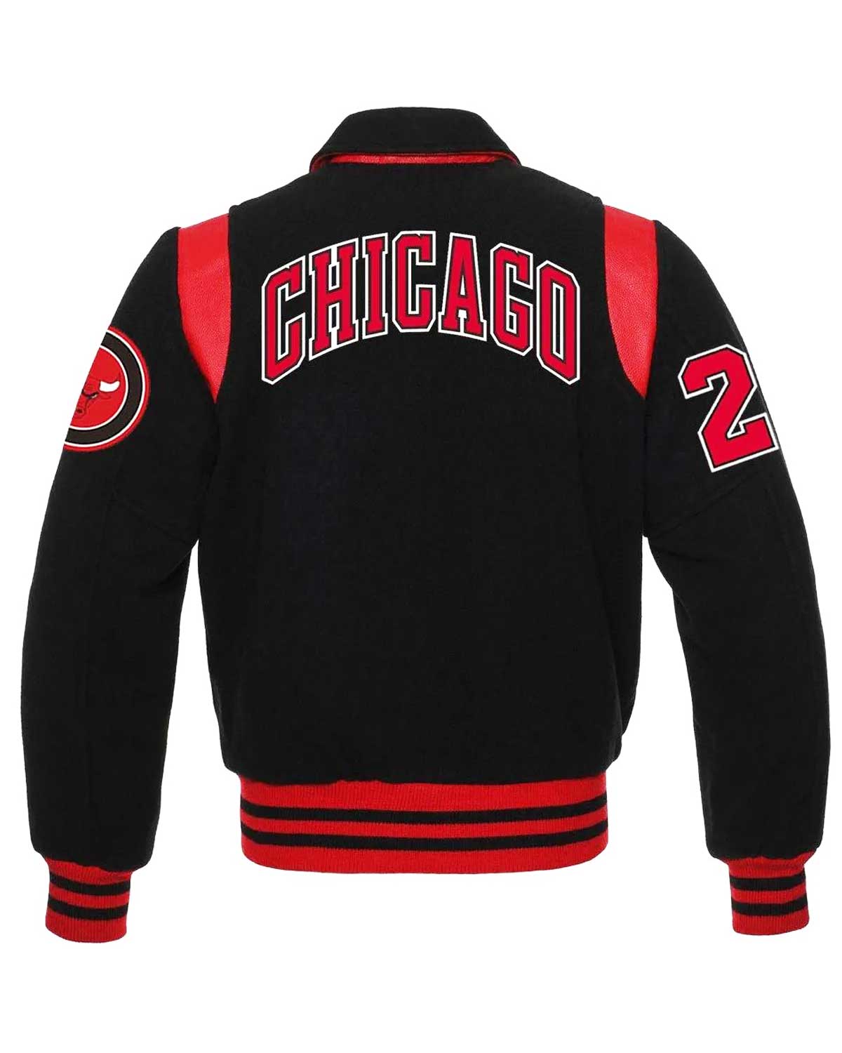 MotorCycleJackets Chicago Bulls Black and Red Jacket