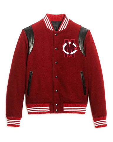 MotorCycleJackets Club Monaco The Perfect Burgundy Varsity Jacket