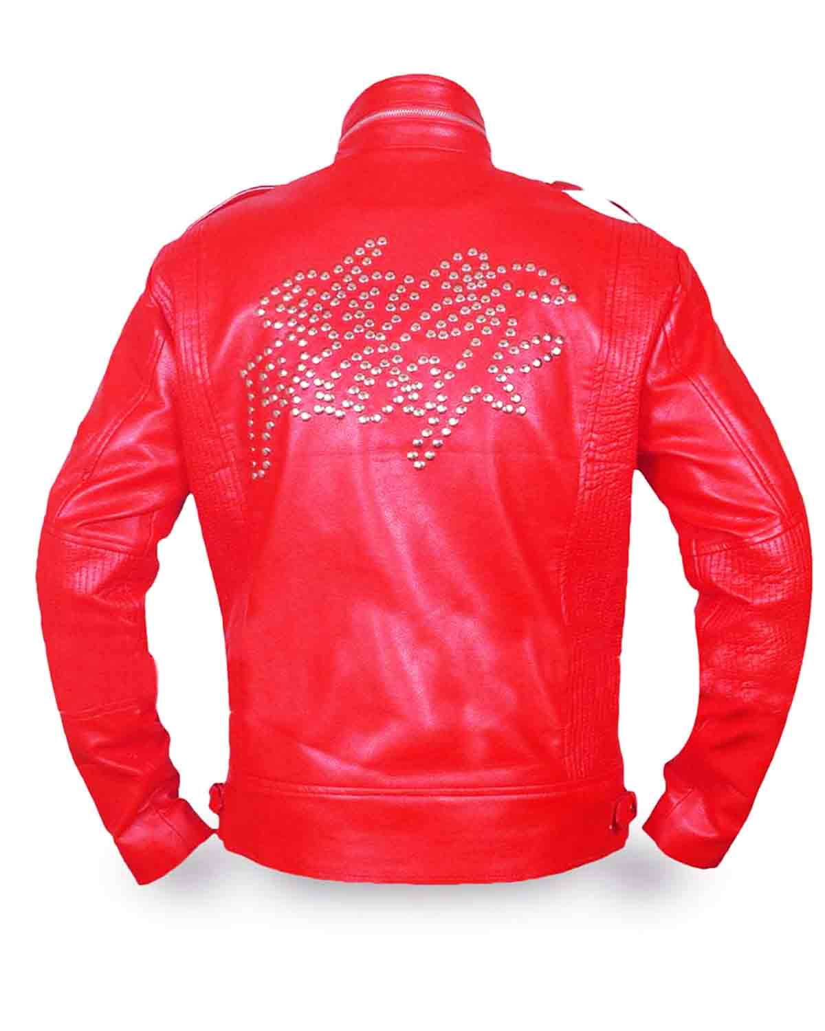 MotorCycleJackets Daft Punk Red Leather Jacket