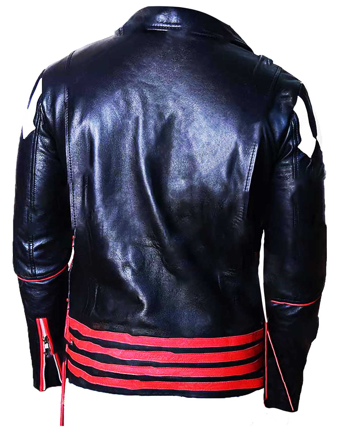 MotorCycleJackets Freddie Mercury Red and Black Leather Jacket