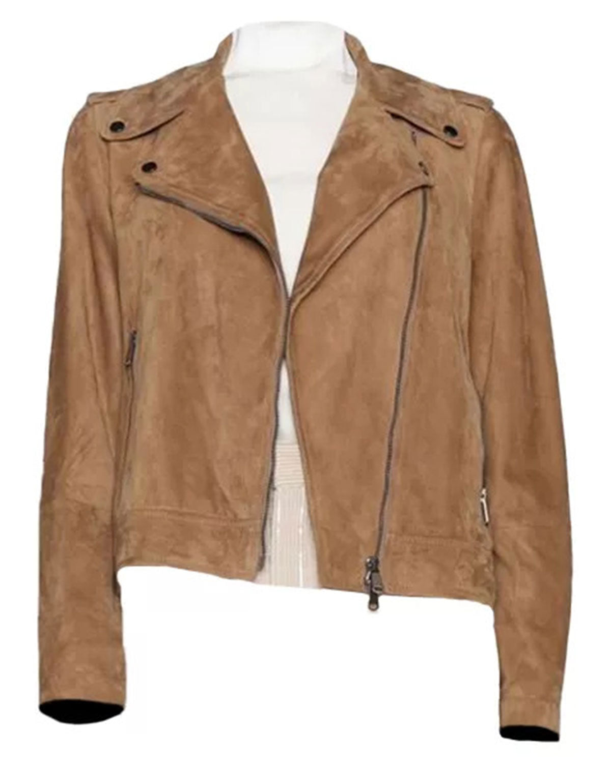 MotorCycleJackets Women’s Brown Suede Leather Jacket