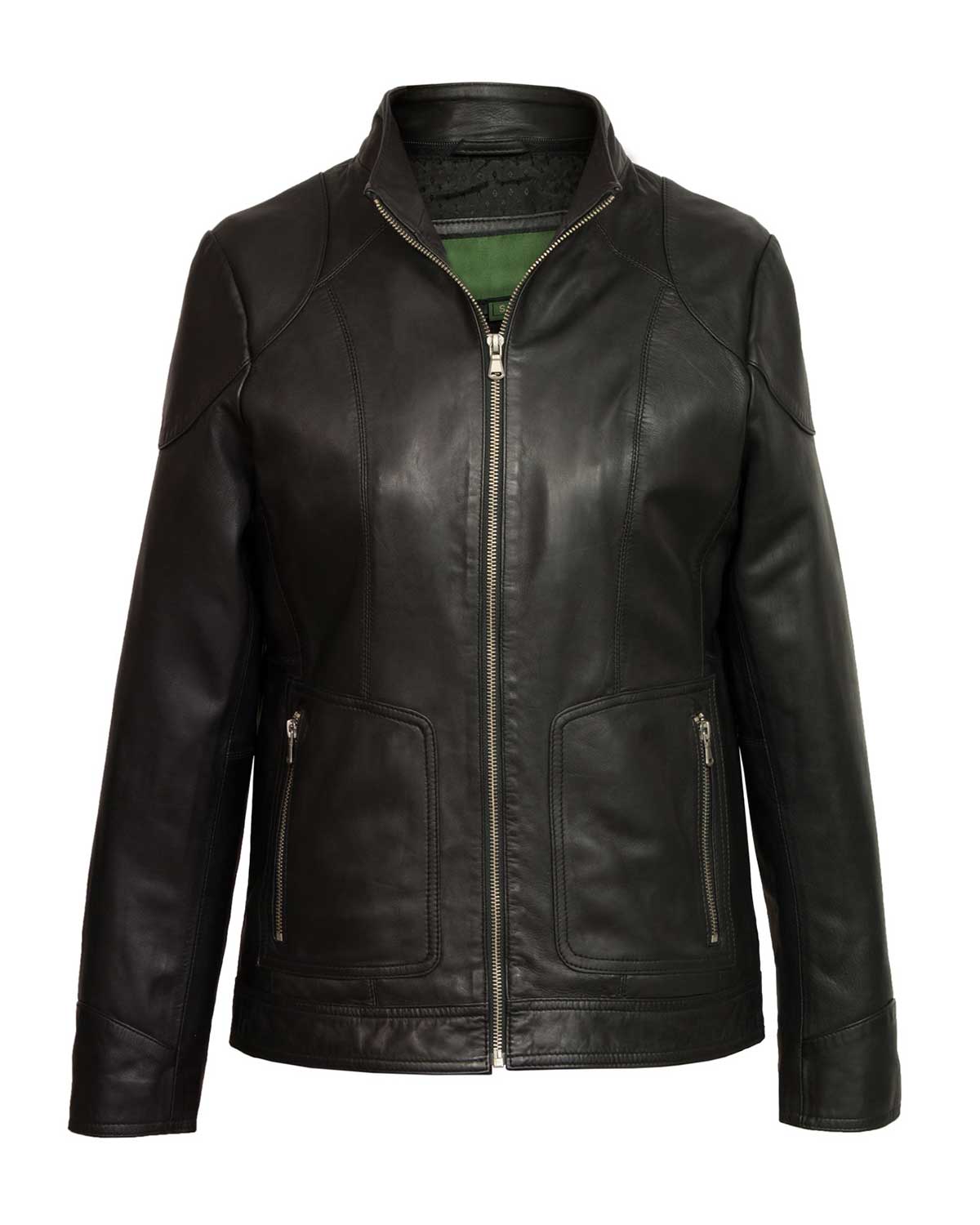 MotorCycleJackets Women’s Black Hooded Leather Jacket