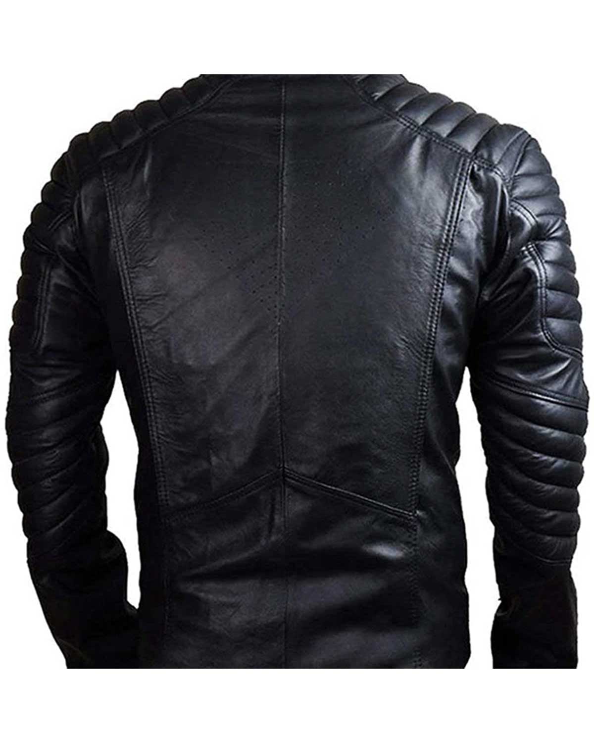 MotorCycleJackets Superman Men's Genuine Black Leather Jacket