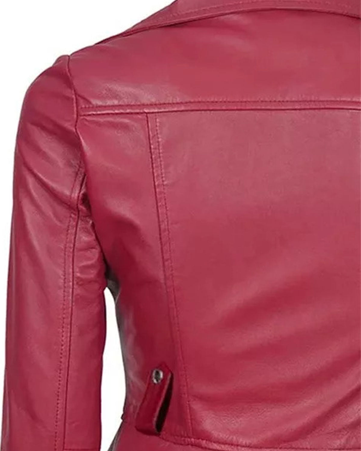 MotorCycleJackets Womens Leather Pink Peplum Jacket