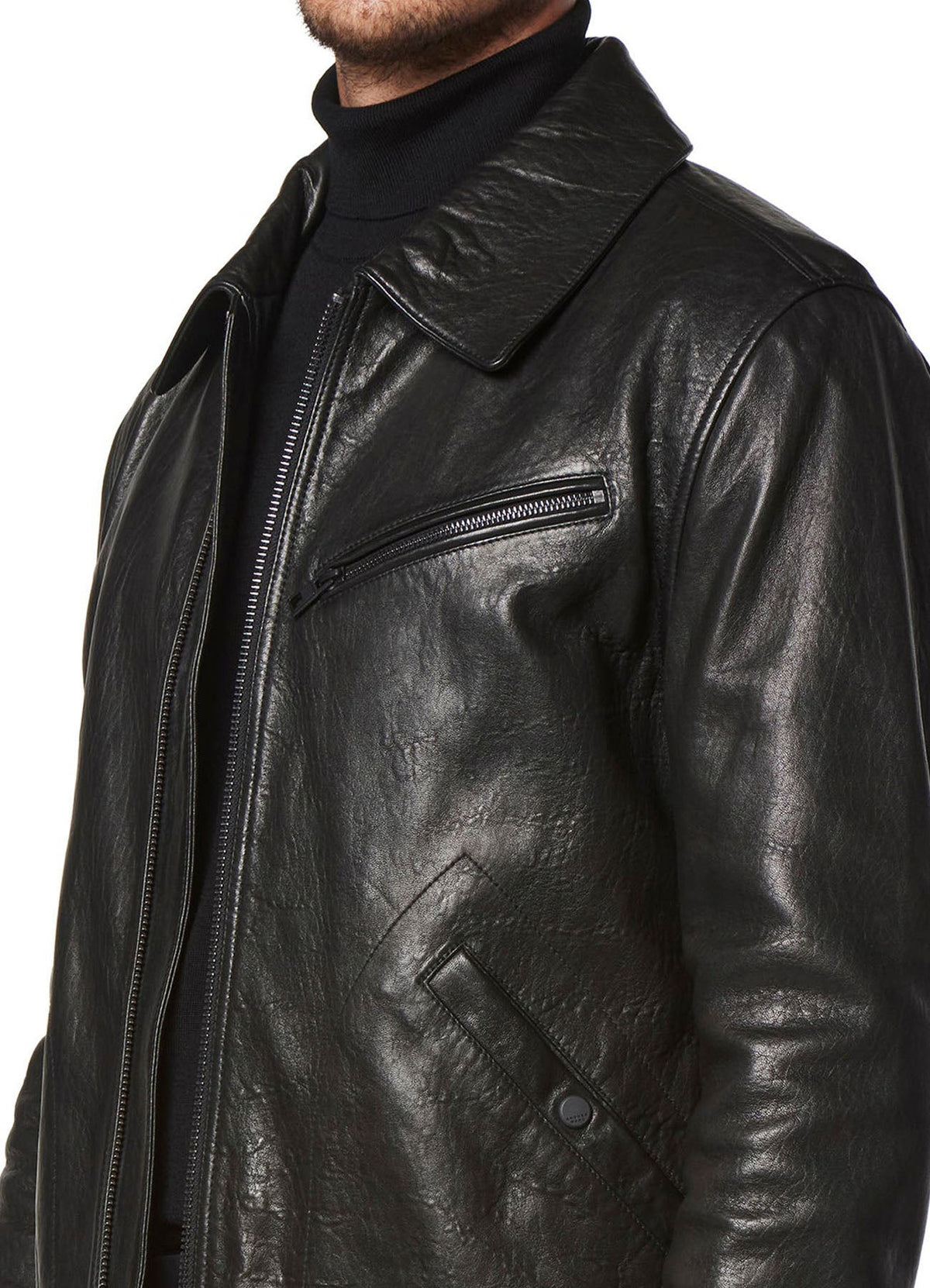 Mens Vintage Black Leather Jacket