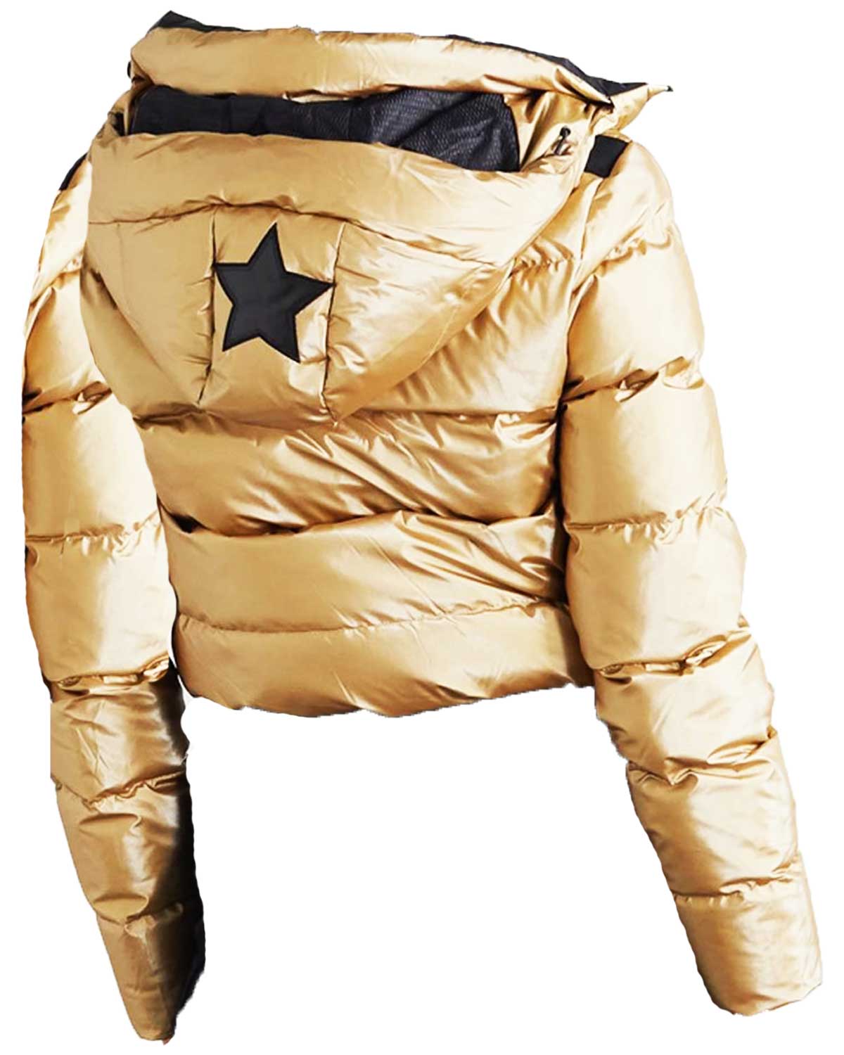 MotorCycleJackets Keeley Ted Lasso S02 Gold Puffer Jacket