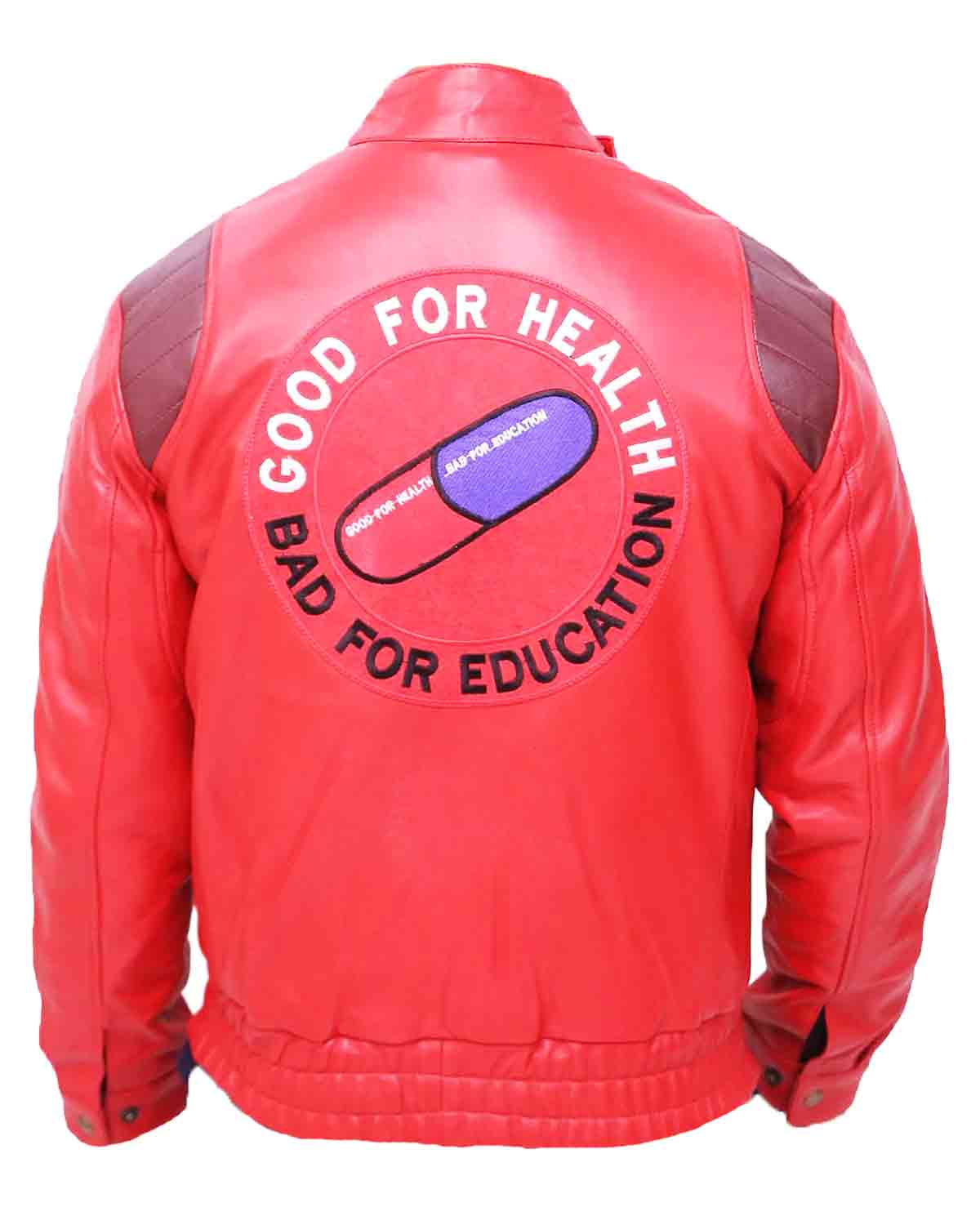 MotorCycleJackets Akira Kaneda Men's Capsule Logo Red Leather Jacket