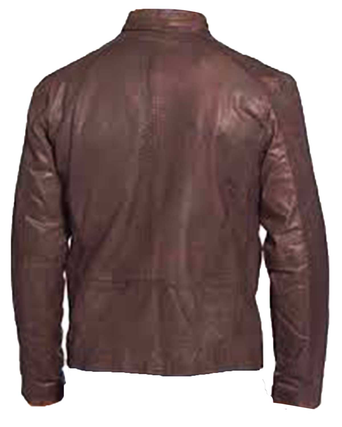 MotorCycleJackets Civil War Steve Rogers Brown Jacket