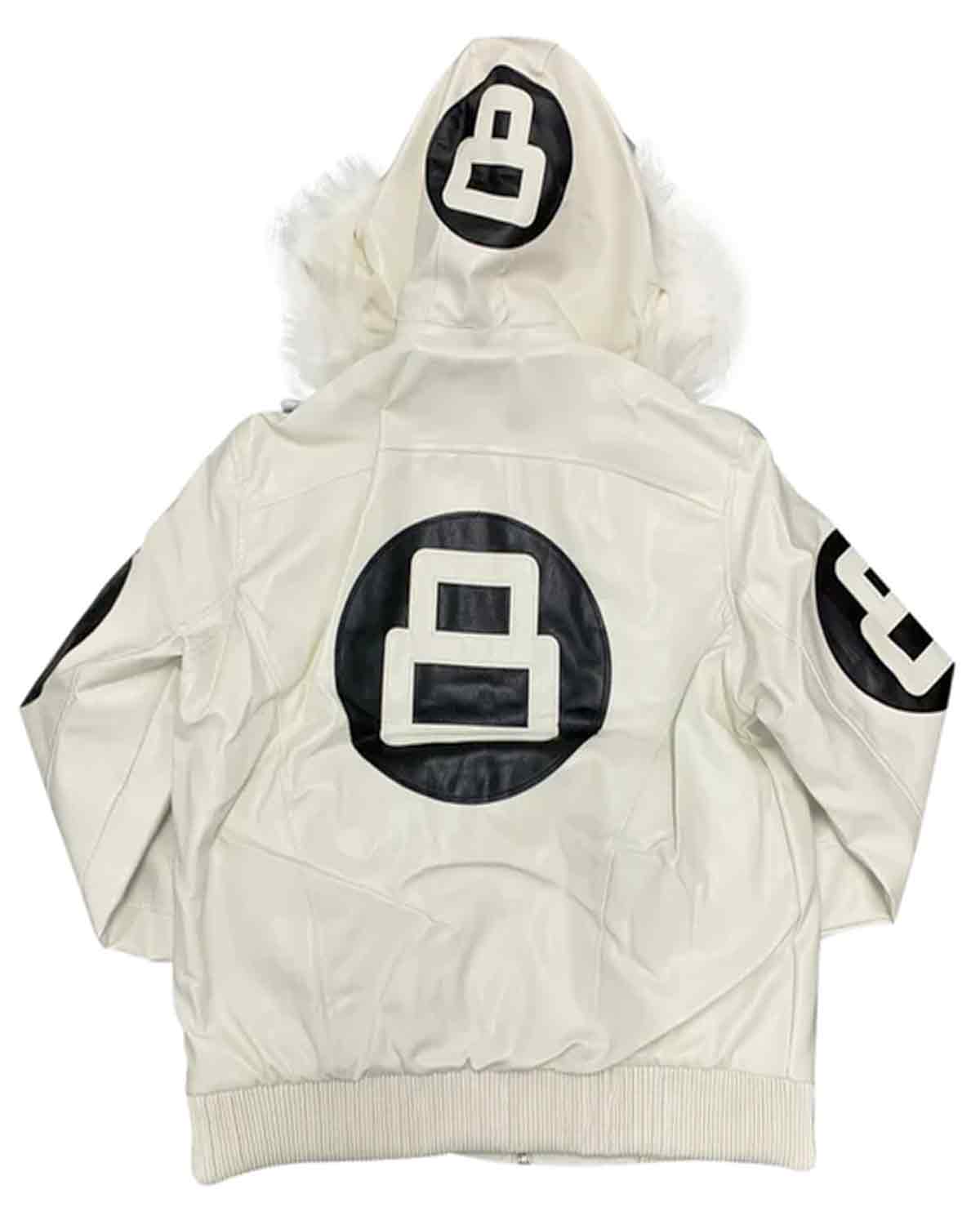 MotorCycleJackets Robert Phillipe White 8 Ball Jacket