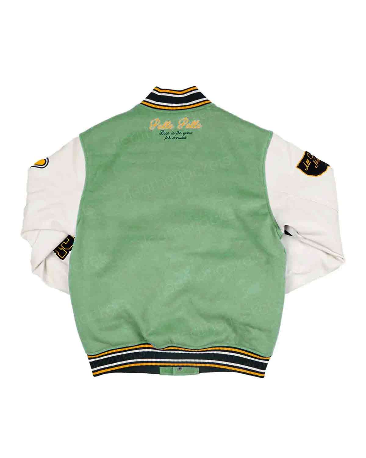 MotorCycleJackets Pelle Pelle World Famous Green Varsity Jacket