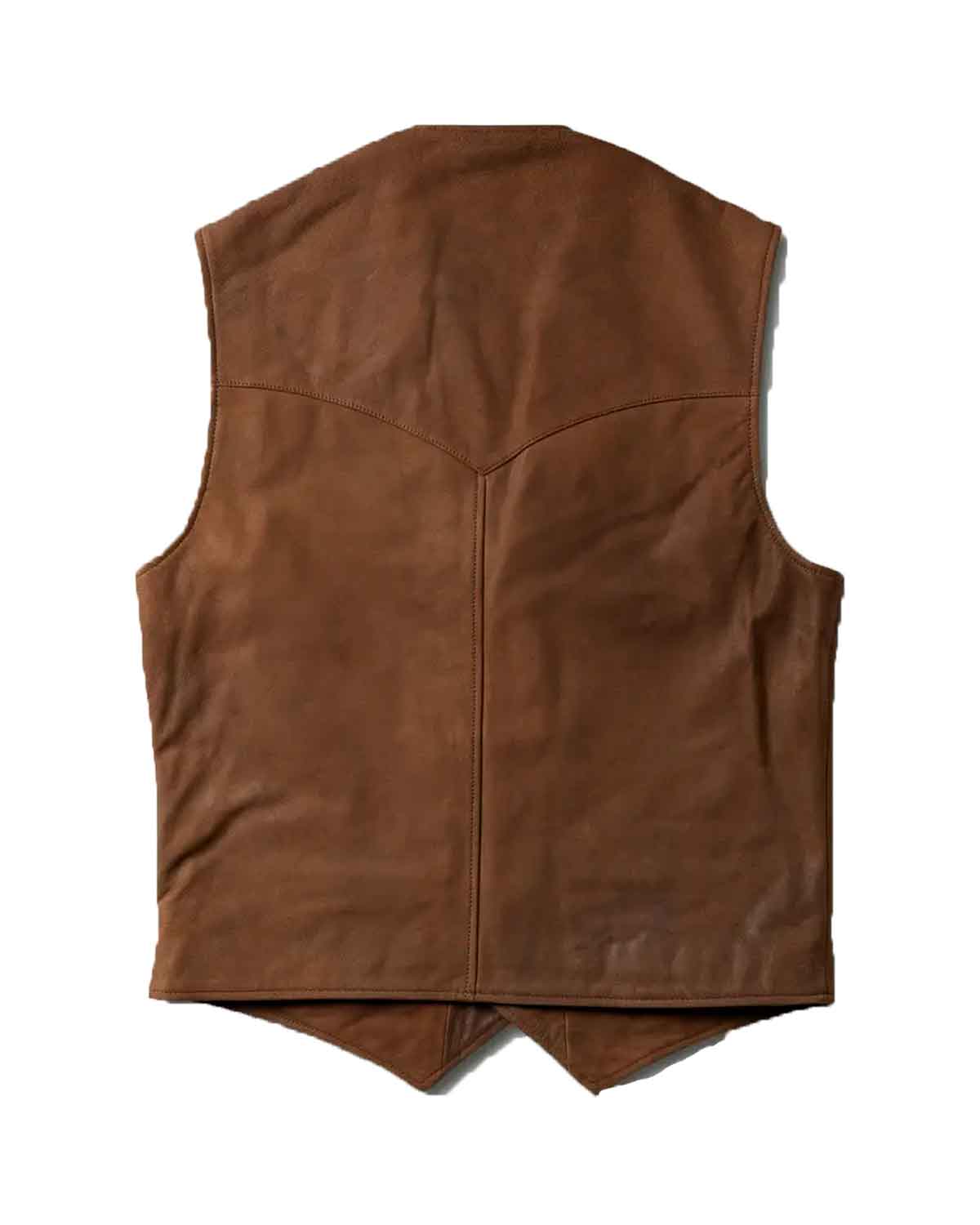 MotorCycleJackets Men’s Classic Brown Western Leather Vest