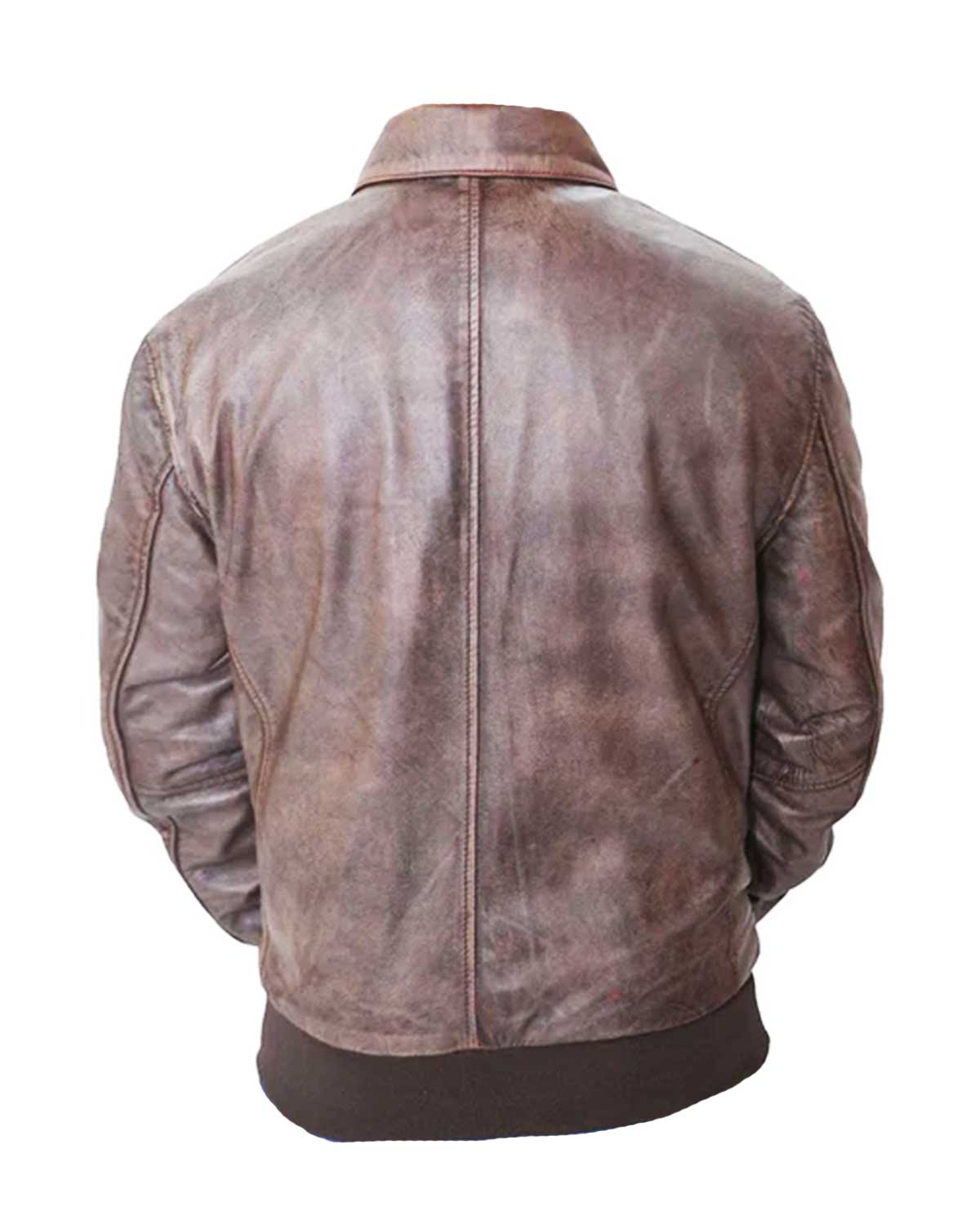MotorCycleJackets Men's Aviator A2 Distressed Brown Leather Jacket