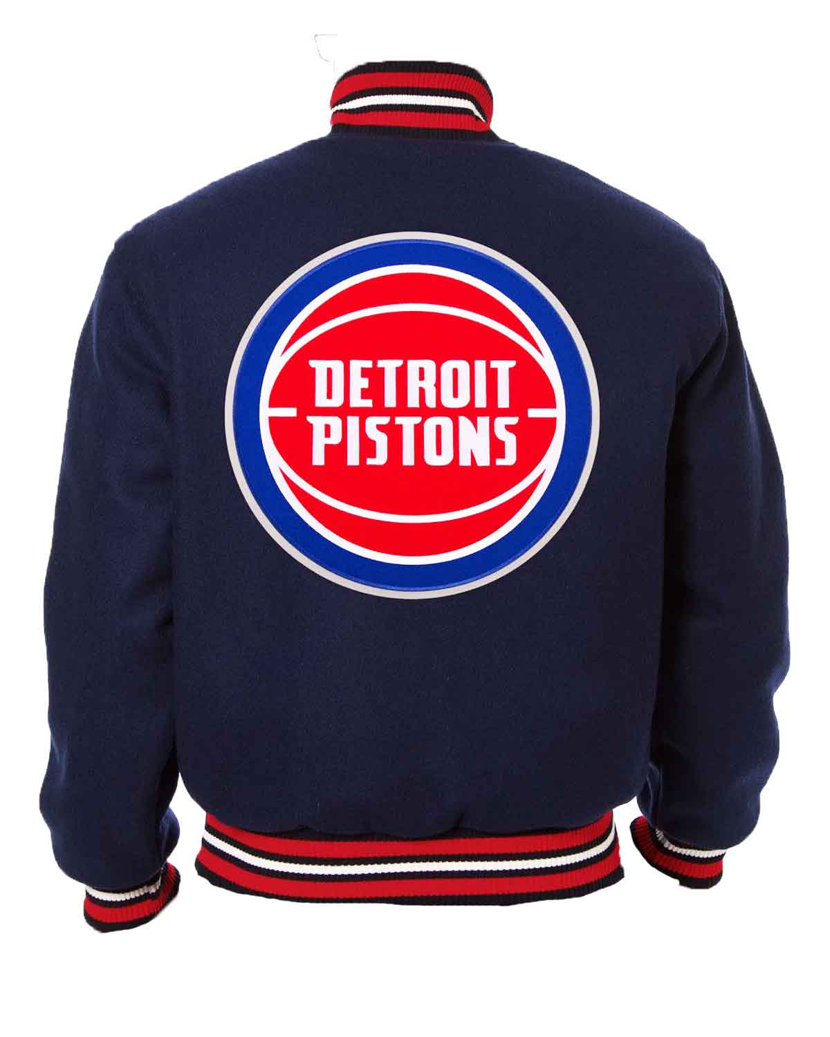 MotorCycleJackets Detroit Pistons Navy Blue Bomber Wool Jacket