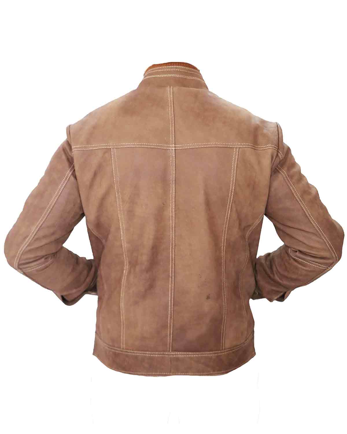 MotorCycleJackets J9 Distressed Double collar Real Leather Jacket