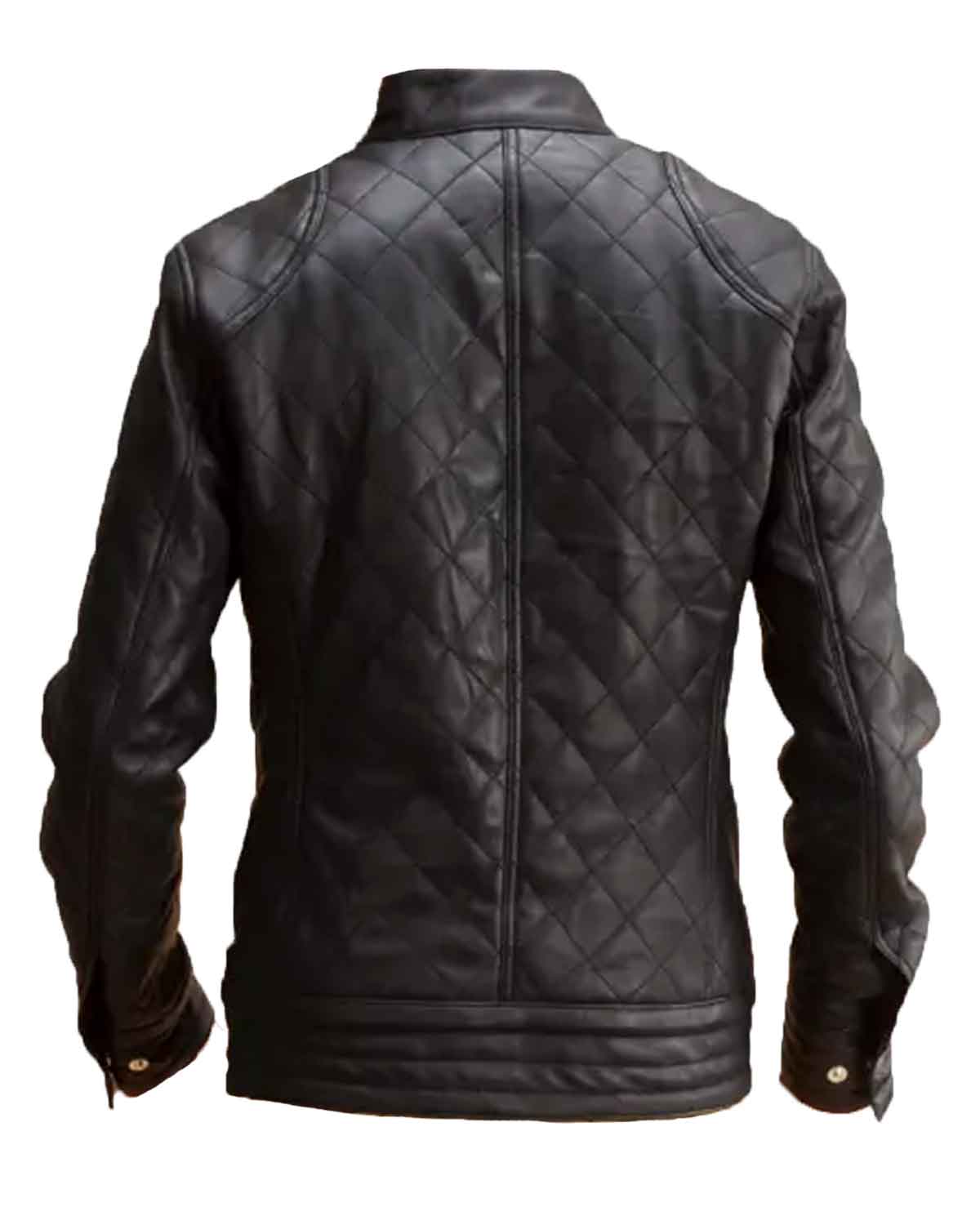 MotorCycleJackets Men’s Black Faux Racer Leather Jacket