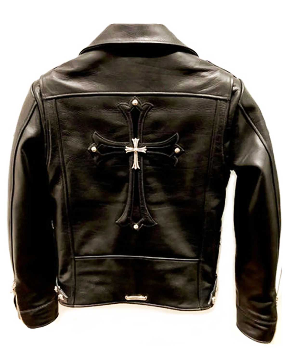 Chrome Hearts Asymmetrical Zipper Biker Leather Jacket